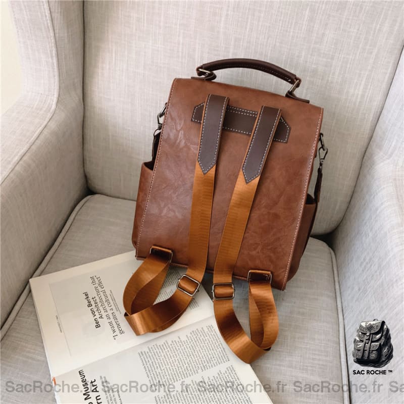 Sac À Dos Vintage En Simili Cuir Femme