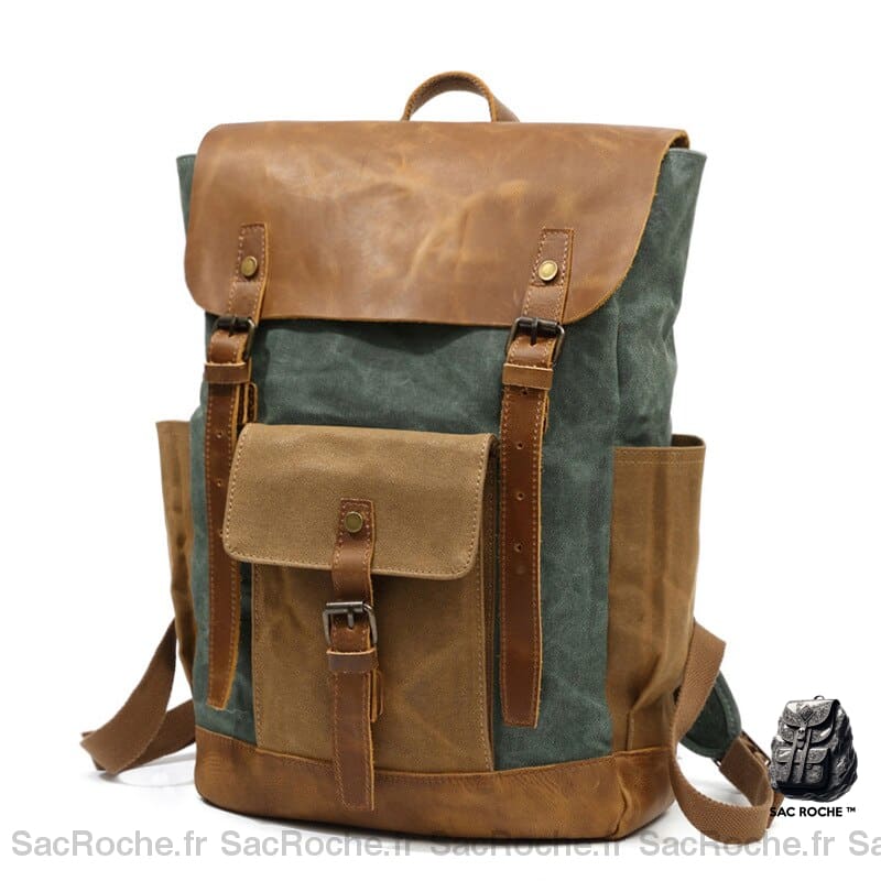 Sac À Dos Vintage En Toile Cirée Homme
