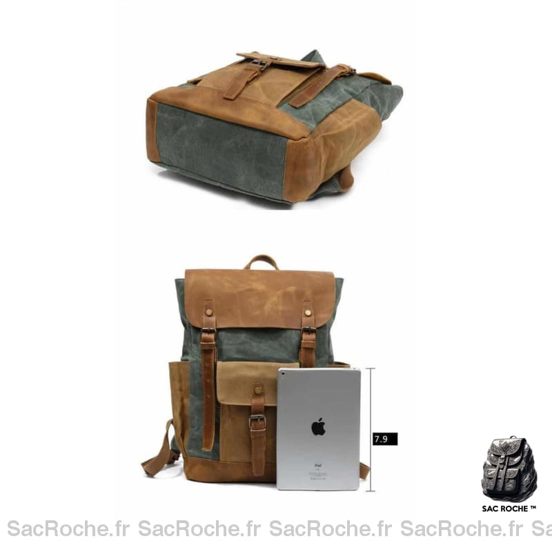 Sac À Dos Vintage En Toile Cirée Homme