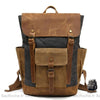 Sac à dos vintage en toile de cire marron de haute qualité