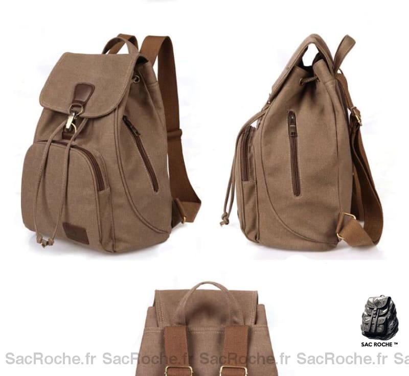 Sac À Dos Vintage En Toile Femme