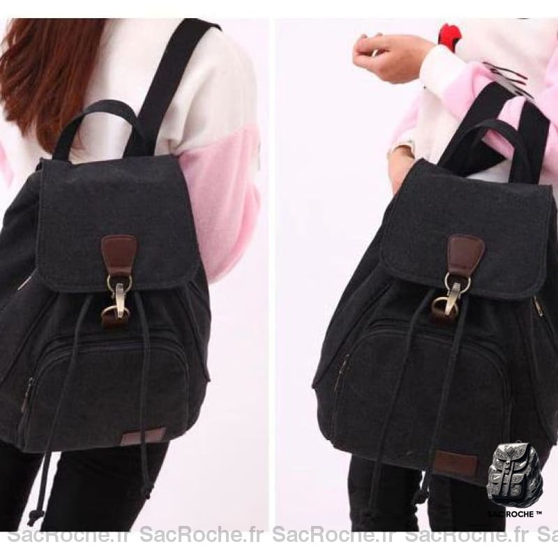 Sac À Dos Vintage En Toile Femme