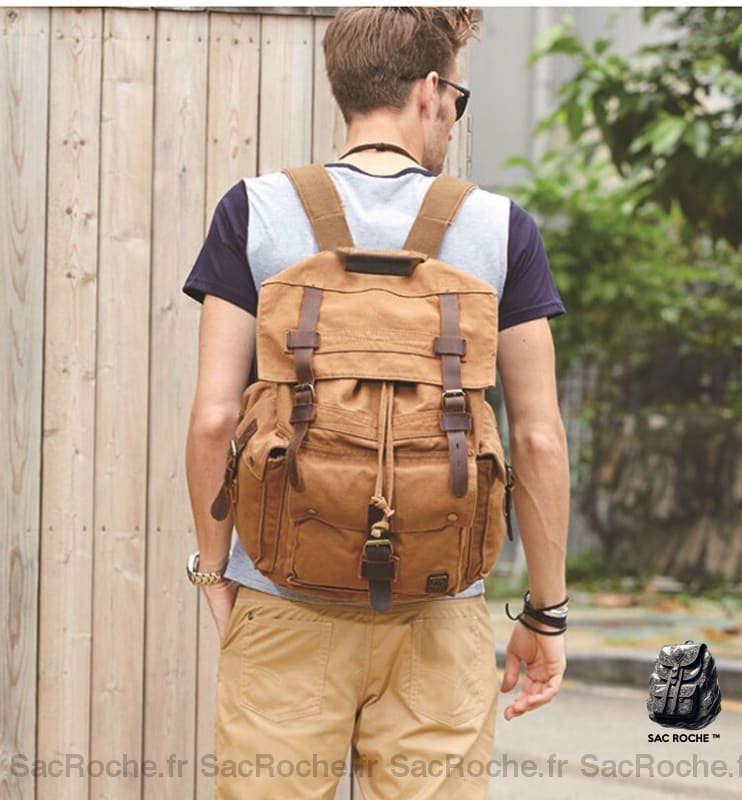 Sac À Dos Vintage En Toile Homme