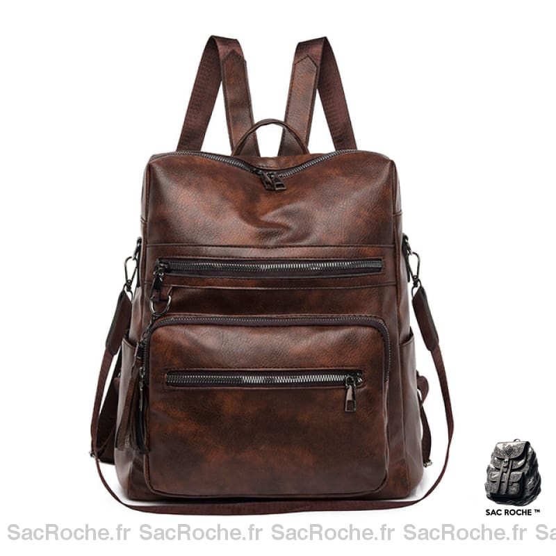 Sac À Dos Vintage Femme Compartiments Multi Marron Sac A Dos Femme