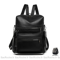 Sac à Dos Vintage Femme Compartiments Multi - modèle Noir - Sac Roche ™