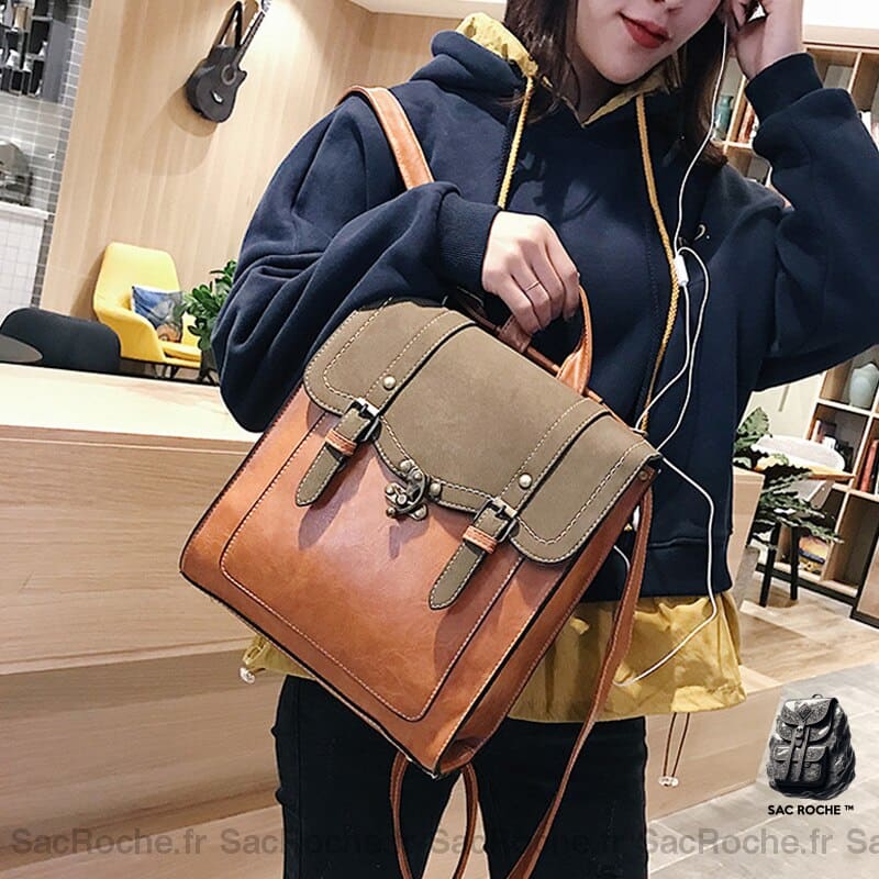 Sac À Dos Vintage Femme Cuir Pu