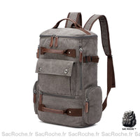 Sac à dos vintage grande taille - modèle Gris - Sac Roche ™