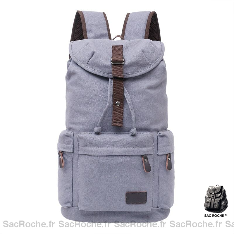 Sac À Dos Vintage Homme En Toile Gris Sac