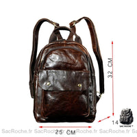 Sac à dos vintage homme mini - modèle Café - Sac Roche ™