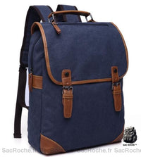 Sac à dos vintage en toile pour homme - Bleu - sac de messager Sac