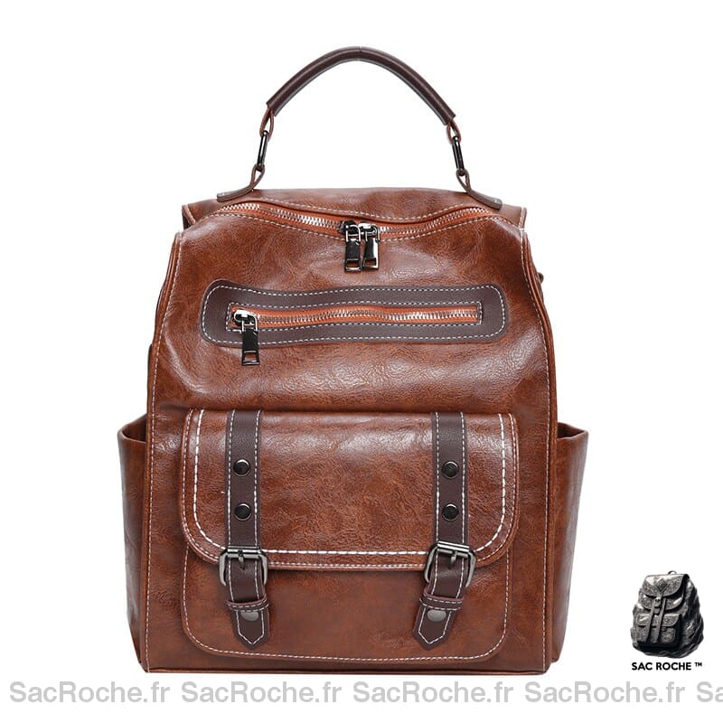 Sac À Dos Vintage Pour Femme Marron Petit