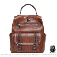 Sac à Dos Vintage pour Femme - modèle Marron - Sac Roche ™