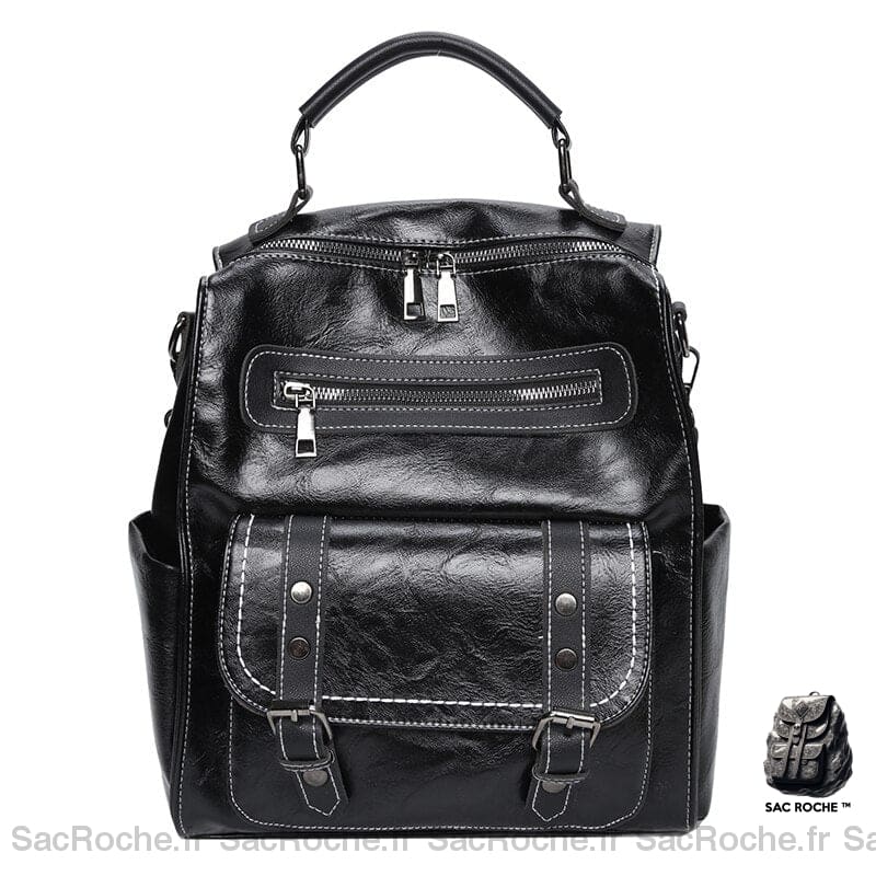 Sac À Dos Vintage Pour Femme Noir Petit