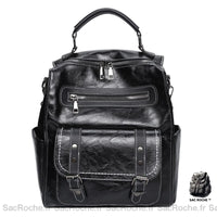Sac à Dos Vintage pour Femme - modèle Noir - Sac Roche ™