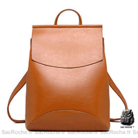 Sac à dos vintage rectangulaire trendy - modèle Marron - Sac Roche ™