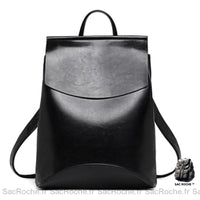 Sac à dos vintage rectangulaire trendy - modèle Noir - Sac Roche ™