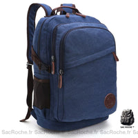 Sac à Dos Vintage Toile 3 Compartiments Homme - modèle Bleu - Sac Roche ™