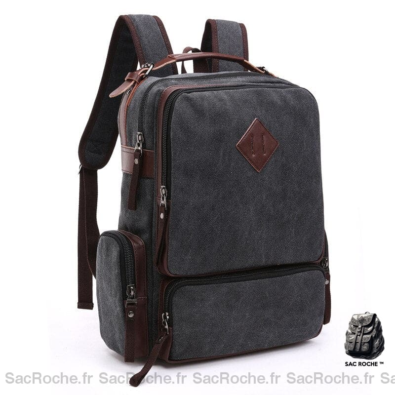 Sac À Dos Vintage Toile Homme Polyvalent Noir Sac Dos Vintage