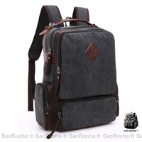 Sac à Dos Vintage Toile Homme Polyvalent - modèle Noir - Sac Roche ™