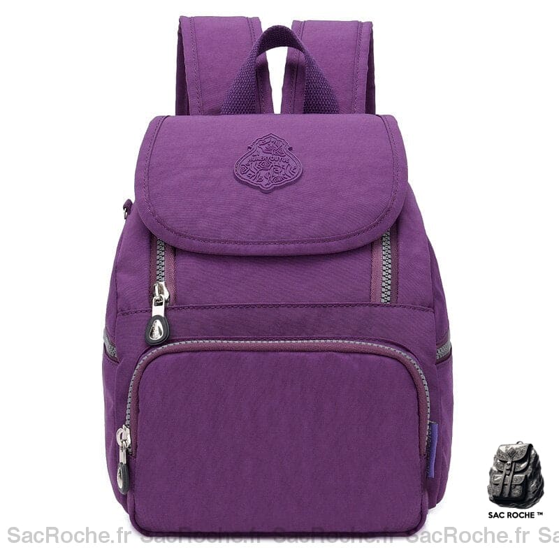 Sac À Dos Violet Avec Rabat Femme Dos Femme