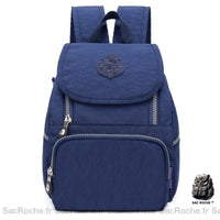 Sac à Dos Violet avec Rabat Femme - modèle Bleu foncé - Sac Roche ™