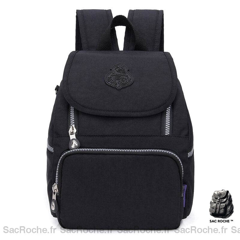 Sac À Dos Violet Avec Rabat Femme Noir Dos Femme