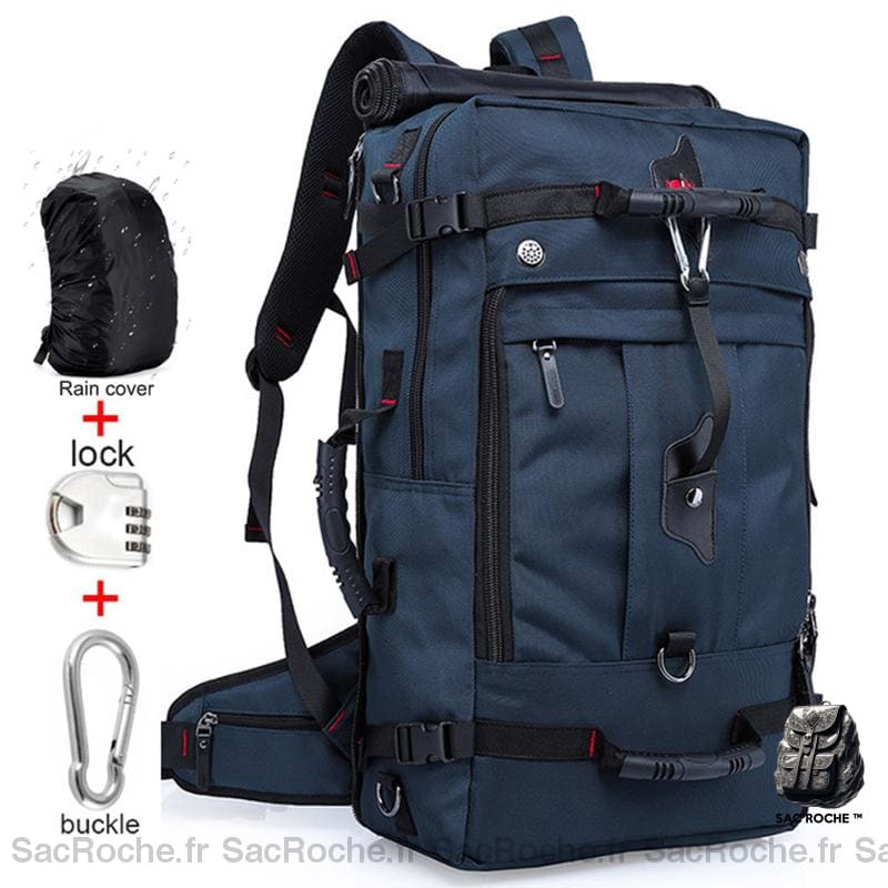 Sac à dos de voyage avec housse de protection - Bleu - Sac à dos de voyage Sac à dos pour ordinateur portable