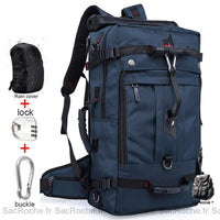 Sac à dos voyage avec housse protège - modèle Bleu - Sac Roche ™