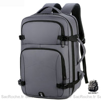 Sac À Dos Voyage Confortable Imperméable Gris Noir Sac A Dos Ordinateur