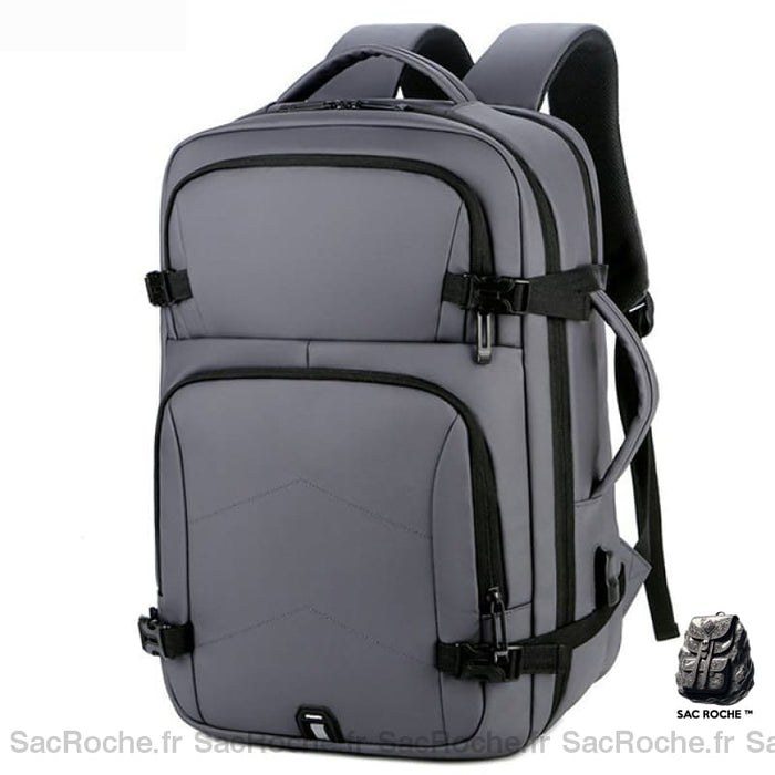 Sac À Dos Voyage Confortable Imperméable Gris Noir Sac A Dos Ordinateur