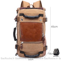 Sac à dos voyage homme - modèle Beige - Sac Roche ™