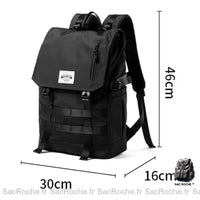 Sac à dos voyage homme noir - modèle M (25L) - Sac Roche ™