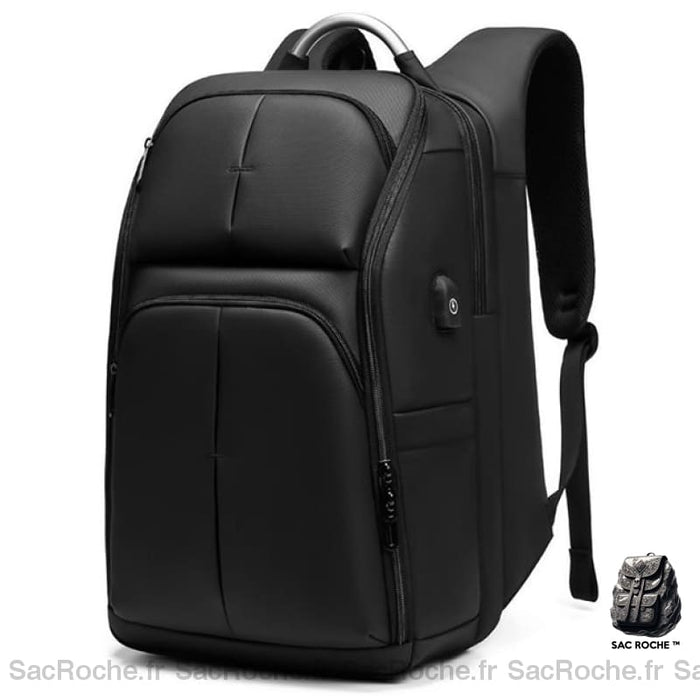 Sac À Dos Voyage Solide Et Imperméable Noir Dos Voyage
