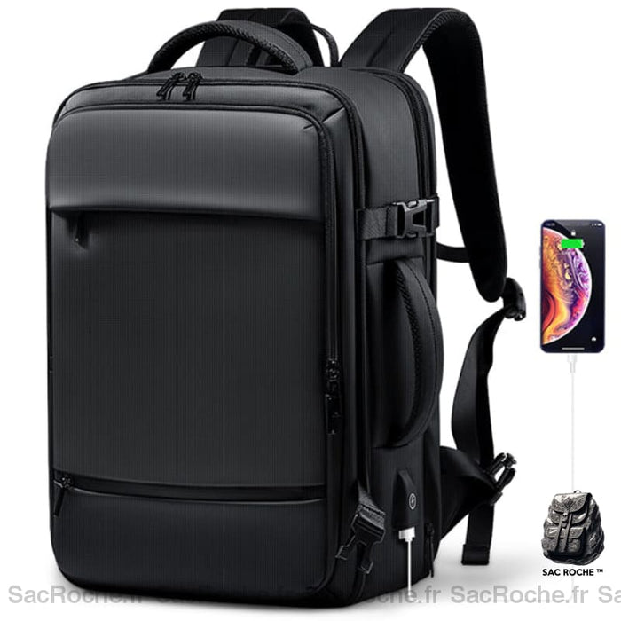 Sac À Dos Voyage Valise Ouverture Noir Dos Voyage