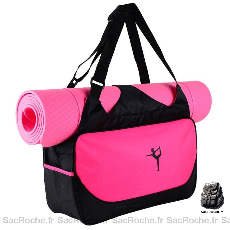 Sac à dos de Yoga multifonctions rose avec un fond blanc