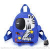 Sac à dos maternelle coloré illustré d'un zèbre bleue à la mode