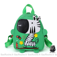 Sac à dos zèbre coloré maternelle - modèle Vert - Sac Roche ™