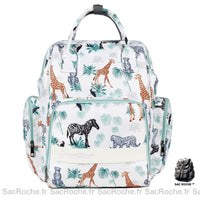 Sac À Langer Grande Capacité - Imprimé Animaux Safari Langer