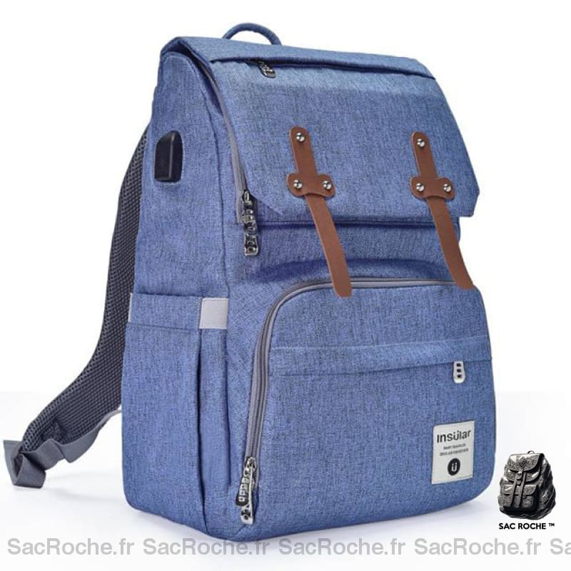 Sac À Langer Grande Capacité Usb Bleu Clair Langer