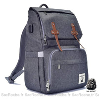 Sac à Langer Grande Capacité USB - modèle Gris foncé - Sac Roche ™