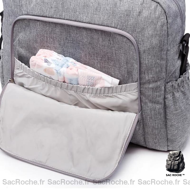 Sac À Langer Gris Pour Bébé Dos