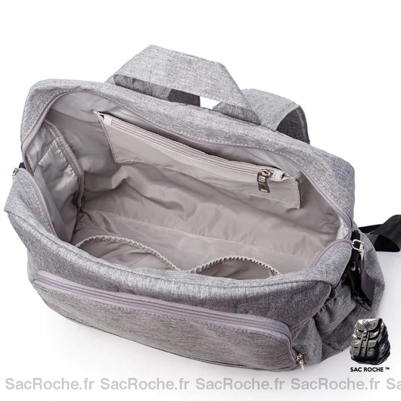 Sac À Langer Gris Pour Bébé Dos