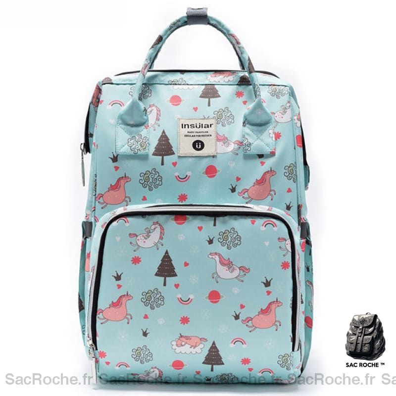 Sac À Langer Licorne - Poche Biberon Turquoise Langer