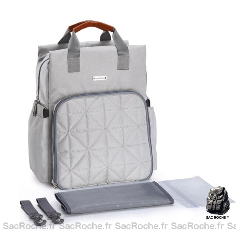 Sac À Langer Matelassé Pratique - Bretelles Amovibles Gris Langer