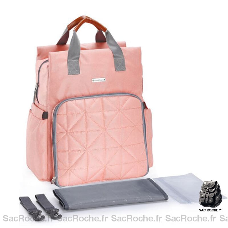 Sac À Langer Matelassé Pratique - Bretelles Amovibles Rose Langer