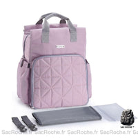 Sac à Langer Matelassé Pratique - Bretelles Amovibles - modèle Violet - Sac Roche ™