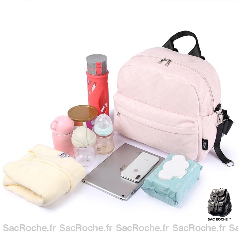 Sac À Langer Rose Carreaux Maman Dos Bébé