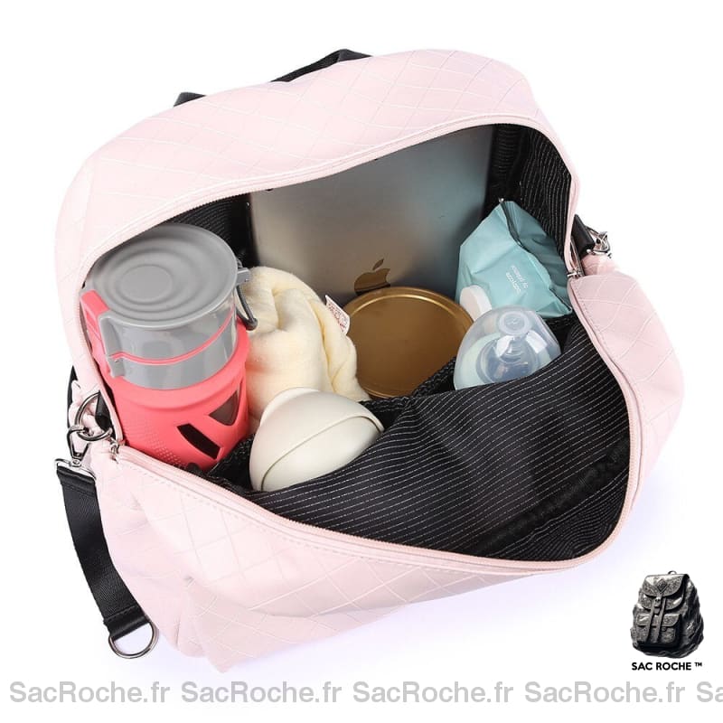 Sac À Langer Rose Carreaux Maman Dos Bébé