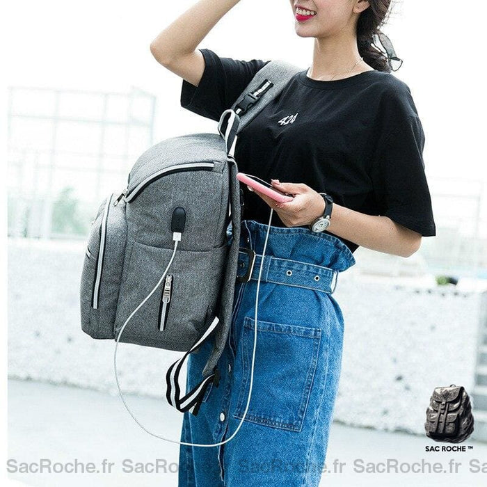 Sac À Langer Usb Multifonction Dos Femme