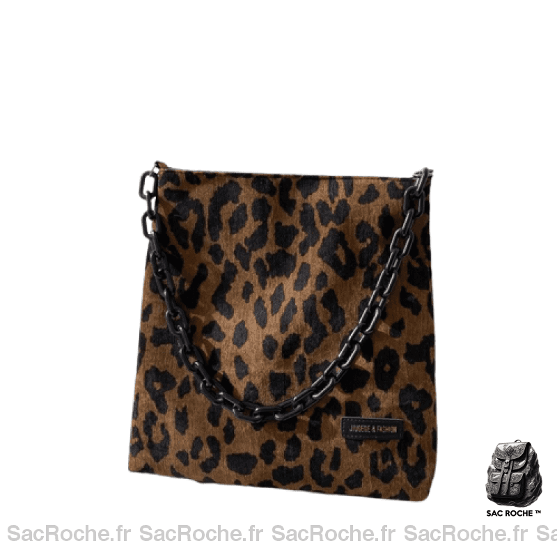 Sac À Main Ado Cours Imprimé Léopard Marron Pour Les